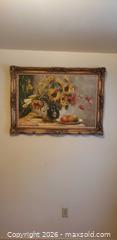 MaxSold Auction: Large Framed Floral Still Life Oil Painting, Signed – Sunflowers & Fruit - Toronto (Ontario, Canada) SELLER MANAGED Estate Sale Online Auction - Bridgeland Avenue (STORAGE)