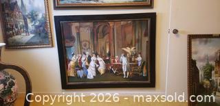 MaxSold Auction: Large Framed Interior Scene Painting in Rococo Revival Style – European Courtly Gathering - Toronto (Ontario, Canada) SELLER MANAGED Estate Sale Online Auction - Bridgeland Avenue (STORAGE)