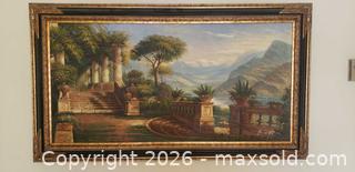 MaxSold Auction: Large Framed Mediterranean Terrace Landscape Painting – Signed - Toronto (Ontario, Canada) SELLER MANAGED Estate Sale Online Auction - Bridgeland Avenue (STORAGE)