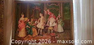 MaxSold Auction: Large Framed Oil on Canvas, Rococo Style Interior Scene with Figures signed K. Dudushkin - Toronto (Ontario, Canada) SELLER MANAGED Estate Sale Online Auction - Bridgeland Avenue (STORAGE)