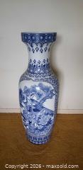 MaxSold Auction: Large "Palace Size" Blue and White Porcelain Floor Vase with Peacock & Crane Motif  - Toronto (Ontario, Canada) SELLER MANAGED Estate Sale Online Auction - Bridgeland Avenue (STORAGE)
