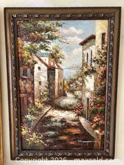 MaxSold Auction: Large Signed Hand-Painted Oil Painting – Mediterranean / Tuscan Village Scene – Ornate Fra - Toronto (Ontario, Canada) SELLER MANAGED Estate Sale Online Auction - Bridgeland Avenue (STORAGE)