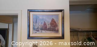 MaxSold Auction: Signed Framed European Town Square Painting with Architectural Scene - Toronto (Ontario, Canada) SELLER MANAGED Estate Sale Online Auction - Bridgeland Avenue (STORAGE)