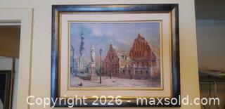 MaxSold Auction: Signed Framed European Town Square Painting with Architectural Scene - Toronto (Ontario, Canada) SELLER MANAGED Estate Sale Online Auction - Bridgeland Avenue (STORAGE)