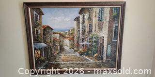MaxSold Auction: Signed Tuscan Village Italian Hand Painted Oil Painting on Canvas  - Toronto (Ontario, Canada) SELLER MANAGED Estate Sale Online Auction - Bridgeland Avenue (STORAGE)
