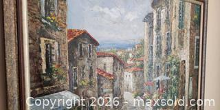 MaxSold Auction: Signed Tuscan Village Italian Hand Painted Oil Painting on Canvas  - Toronto (Ontario, Canada) SELLER MANAGED Estate Sale Online Auction - Bridgeland Avenue (STORAGE)