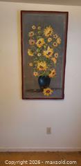 MaxSold Auction: Tall Framed Floral Still Life Oil Painting with Yellow Sunflowers Flowers - Toronto (Ontario, Canada) SELLER MANAGED Estate Sale Online Auction - Bridgeland Avenue (STORAGE)