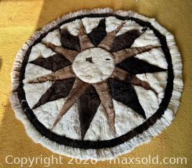 MaxSold Auction: Vintage Handmade Peruvian Alpaca Fur Round Rug - Starburst/Mosaic Sun Design Description - Toronto (Ontario, Canada) SELLER MANAGED Estate Sale Online Auction - Bridgeland Avenue (STORAGE)