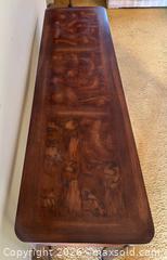 MaxSold Auction: Vintage Inlaid Wood Console Table with Brass Hardware - Toronto (Ontario, Canada) SELLER MANAGED Estate Sale Online Auction - Bridgeland Avenue (STORAGE)