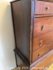 MaxSold Auction: Vintage Solid Wood Hi-Boy Chest of Drawers / Dresser with Casters - Toronto (Ontario, Canada) SELLER MANAGED Estate Sale Online Auction - Bridgeland Avenue (STORAGE)