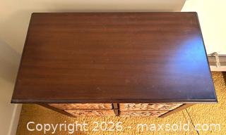 MaxSold Auction: Wood Storage Cabinet with Four Woven Basket Drawers  - Toronto (Ontario, Canada) SELLER MANAGED Estate Sale Online Auction - Bridgeland Avenue (STORAGE)