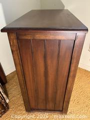 MaxSold Auction: Wood Storage Cabinet with Four Woven Basket Drawers  - Toronto (Ontario, Canada) SELLER MANAGED Estate Sale Online Auction - Bridgeland Avenue (STORAGE)