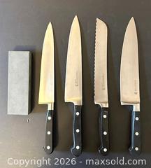 MaxSold Auction: Assorted Chef & Bread Knives (J.A. Henckels & Sabatier) & Sharpening Stone - Lot of 5 - Toronto (Ontario, Canada) SELLER MANAGED Downsizing Online Auction - Logan Avenue