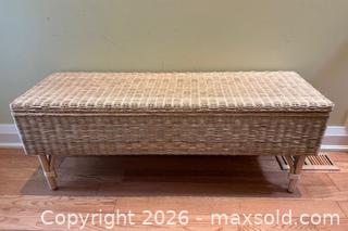 MaxSold Auction: IKEA Tolkning Wicker Storage Bench - 47 x 15 x 18 inches - Toronto (Ontario, Canada) SELLER MANAGED Downsizing Online Auction - Logan Avenue