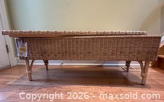 MaxSold Auction: IKEA Tolkning Wicker Storage Bench - 47 x 15 x 18 inches - Toronto (Ontario, Canada) SELLER MANAGED Downsizing Online Auction - Logan Avenue