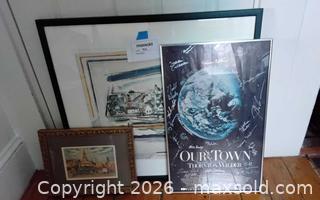 MaxSold Auction: 3 Framed Wall Art Watercolor Painting, Print and  - Cambridge (Massachusetts, USA) PARTNER MANAGED Estate Sale Online Auction - Creighton Street                  