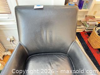 MaxSold Auction: Black Genuine Leather Armchair - Cambridge (Massachusetts, USA) PARTNER MANAGED Estate Sale Online Auction - Creighton Street                  