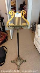 MaxSold Auction: Brass Lyre-Style Floor Music Stand  - Cambridge (Massachusetts, USA) PARTNER MANAGED Estate Sale Online Auction - Creighton Street                  