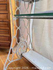 MaxSold Auction: Console Table Repurposed From Cast Iron Sewing Machine Base - Cambridge (Massachusetts, USA) PARTNER MANAGED Estate Sale Online Auction - Creighton Street                  