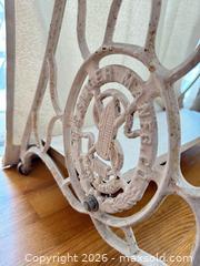 MaxSold Auction: Console Table Repurposed From Cast Iron Sewing Machine Base - Cambridge (Massachusetts, USA) PARTNER MANAGED Estate Sale Online Auction - Creighton Street                  