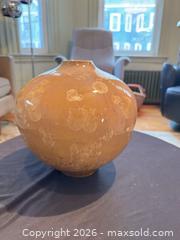 MaxSold Auction: Decorative Round Stoneware Vase, Tan Crystalline Glaze - Cambridge (Massachusetts, USA) PARTNER MANAGED Estate Sale Online Auction - Creighton Street                  