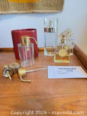 MaxSold Auction: Glass Perfume Bottles & Vintage Atomizer Pump Tops — Guerlain and d'Azur - Cambridge (Massachusetts, USA) PARTNER MANAGED Estate Sale Online Auction - Creighton Street                  