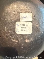 MaxSold Auction: Hand-Painted African Gourd Pot & Wood Planter with Animal Inlay - Cambridge (Massachusetts, USA) PARTNER MANAGED Estate Sale Online Auction - Creighton Street                  