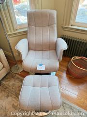 MaxSold Auction: Room and Board - Light Beige Swivel Lounge Chair with Matching Ottoman - Cambridge (Massachusetts, USA) PARTNER MANAGED Estate Sale Online Auction - Creighton Street                  