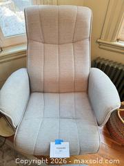 MaxSold Auction: Room and Board - Light Beige Swivel Lounge Chair with Matching Ottoman - Cambridge (Massachusetts, USA) PARTNER MANAGED Estate Sale Online Auction - Creighton Street                  