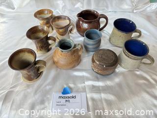 MaxSold Auction: Lot of Studio Pottery Mugs & Small Pitchers, 11 pcs - Cambridge (Massachusetts, USA) PARTNER MANAGED Estate Sale Online Auction - Creighton Street                  