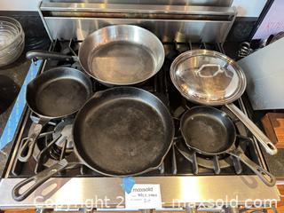 MaxSold Auction: Mixed Cast Iron and Stainless Steel Pan Set, 6 Pieces - Cambridge (Massachusetts, USA) PARTNER MANAGED Estate Sale Online Auction - Creighton Street                  
