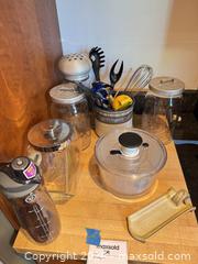 MaxSold Auction: Mixed Kitchen Lot – Glass Jars, Utensil Crock, Salad Spinner - Cambridge (Massachusetts, USA) PARTNER MANAGED Estate Sale Online Auction - Creighton Street                  