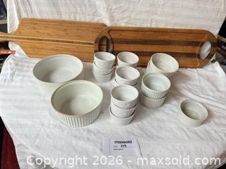 MaxSold Auction: PILLIVUYT White Porcelain Ramekins & Wooden Serving Boards - Cambridge (Massachusetts, USA) PARTNER MANAGED Estate Sale Online Auction - Creighton Street                  