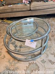 MaxSold Auction: Round 3-Tier Tempered Glass Coffee Table, Chrome - Cambridge (Massachusetts, USA) PARTNER MANAGED Estate Sale Online Auction - Creighton Street                  
