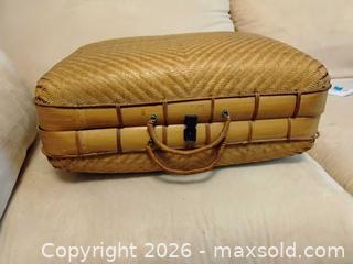 MaxSold Auction: Vintage Chinese woven rattan suitcase, leather-trim duffel, tapestry bag, organizer - Cambridge (Massachusetts, USA) PARTNER MANAGED Estate Sale Online Auction - Creighton Street                  