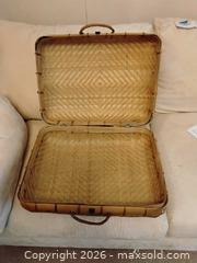 MaxSold Auction: Vintage Chinese woven rattan suitcase, leather-trim duffel, tapestry bag, organizer - Cambridge (Massachusetts, USA) PARTNER MANAGED Estate Sale Online Auction - Creighton Street                  