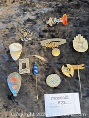 MaxSold Auction: Vintage Mixed Metal Brooch & Hat Pin Lot, ~12 Pieces - Cambridge (Massachusetts, USA) PARTNER MANAGED Estate Sale Online Auction - Creighton Street                  