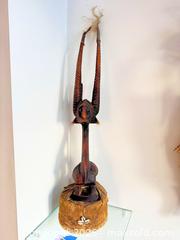 MaxSold Auction: West African Hardwood Tribal Sculpture with Raffia Hair - Cambridge (Massachusetts, USA) PARTNER MANAGED Estate Sale Online Auction - Creighton Street                  