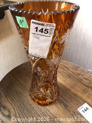 MaxSold Auction: Amber Cut Crystal Vase B - Toronto (Ontario, Canada) Downsizing Online Auction - Cross Street