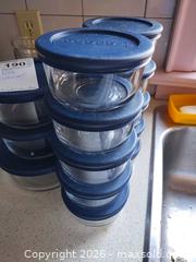 MaxSold Auction: Anchor Glass Food Storage Bowl Set with Blue Plastic Lids B - Toronto (Ontario, Canada) Downsizing Online Auction - Cross Street