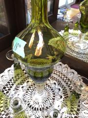 MaxSold Auction: Handblown Green Glass Decanter with 6 Shot/Cordial Glasses B - Toronto (Ontario, Canada) Downsizing Online Auction - Cross Street