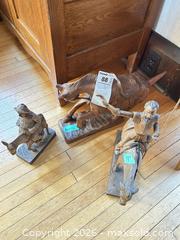 MaxSold Auction: Lot of 3 Wood Carved Western Figures: Horse, Rider, Donkey B - Toronto (Ontario, Canada) Downsizing Online Auction - Cross Street