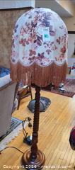 MaxSold Auction: Vintage Turned Wood Floor Lamp with Fabric Shade B - Toronto (Ontario, Canada) Downsizing Online Auction - Cross Street