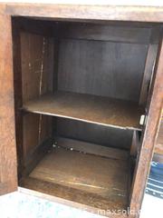 MaxSold Auction: Vintage Wood Wall Shelf with Cabinet C - Toronto (Ontario, Canada) Downsizing Online Auction - Cross Street
