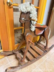 MaxSold Auction: Wooden Rocking Horse with Saddle and Bridle C - Toronto (Ontario, Canada) Downsizing Online Auction - Cross Street