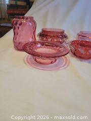 MaxSold Auction: 10 cranberry glass dishes, jars - Toronto (Ontario, Canada) SELLER MANAGED Estate Sale Online Auction - Amelia Street