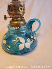 MaxSold Auction: Blue glass oil lamp - Toronto (Ontario, Canada) SELLER MANAGED Estate Sale Online Auction - Amelia Street