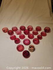 MaxSold Auction: Cranberry glass salt cellars  - Toronto (Ontario, Canada) SELLER MANAGED Estate Sale Online Auction - Amelia Street