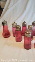 MaxSold Auction: Cranberry glass sugar casters  - Toronto (Ontario, Canada) SELLER MANAGED Estate Sale Online Auction - Amelia Street