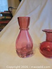MaxSold Auction: Cranberry glass vases group  - Toronto (Ontario, Canada) SELLER MANAGED Estate Sale Online Auction - Amelia Street